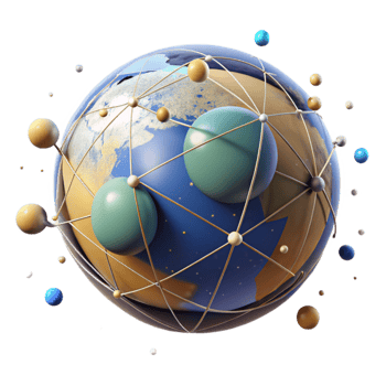 impressive abstract Earth Globe with Network Lines Transparent premium png
