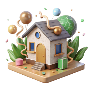 vibrant creative Eco Friendly Home Exterior Isolated original png