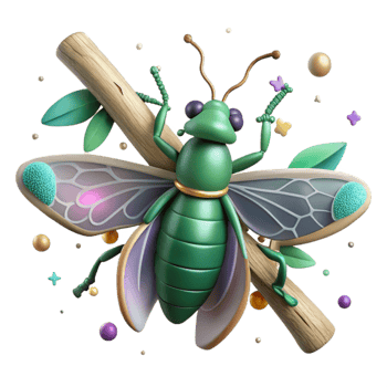 wonderful contemporary Emerald Ash Borer on Branch Detailed Cutout genuine png
