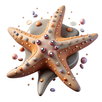 wonderful artistic Brittle Starfish Affected by Low Ph Ocean Water Transparent Background high resolution png