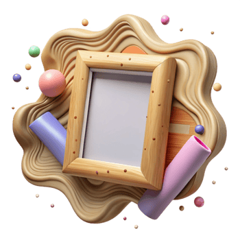 impressive minimalist Empty Picture Frame Wood Texture Cutout high resolution png