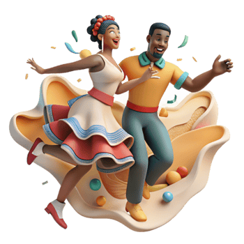 beautiful minimalist Cuban Salsa Dancers in Motion Cutout exclusive png