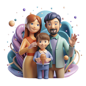 stunning artistic Family Sheltering Together Protective Gesture Isolated png