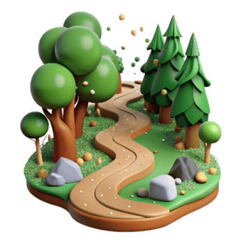 extraordinary abstract Forest Path Winding Trail Cutout Green Brown Hues high resolution png