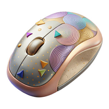 vibrant modern Gaming Mouse Ergonomic Design Transparent Background detailed png