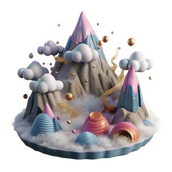 impressive creative Foggy Mountain Valley Isolated Element high quality png