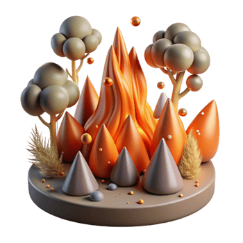 beautiful contemporary Burning Forest Climate Impact Transparent Element genuine png