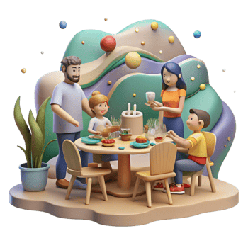 magnificent classic Family Enjoying Local Cuisine Cutout Outdoor Setting exclusive png