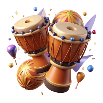 serene modern African Drum Circle Rhythmic Beat Isolated Cutout png