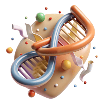vibrant minimalist Dna Strand Genetic Code Closeup Cutout high resolution png