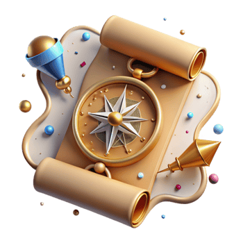 stunning creative Antique Map with Compass Rose Transparent Background png