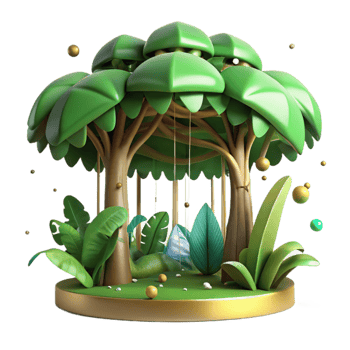 impressive rustic Blurred Rainforest Canopy Cutout with Green Hues professional png