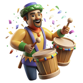 vibrant abstract Brazilian Carnival Drummers Energetic Performance genuine png