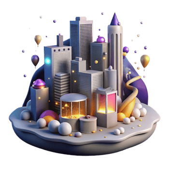 serene modern City at Night with Noise Pollution Overlay Isolated genuine png
