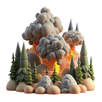 impressive vintage Forest Fire Smoke Billowing Transparent Cutout png