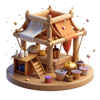 dramatic creative Detailed Illustration of a Trading Post Cutout genuine png