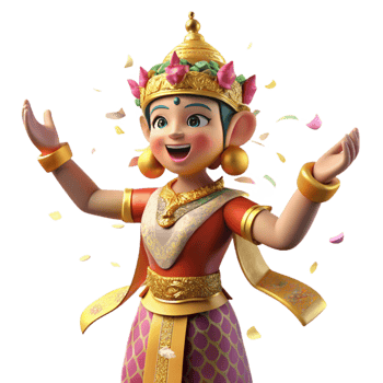 extraordinary creative Balinese Dancer in Traditional Costume Isolated genuine png