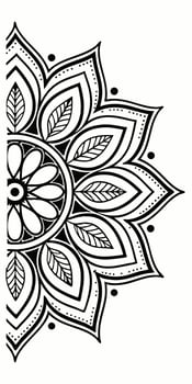 A minimalist mandala bloom speaks volumes in silence. vector