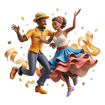 magnificent modern Cuban Salsa Dancers in Motion Cutout premium png