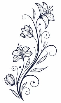 floral design illustration line art vector
