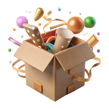 vibrant minimalist Eco Friendly Packaging Cardboard Box Cutout premium png