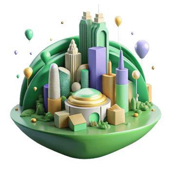 impressive traditional Cityscape with Green Spaces Transparent authentic png