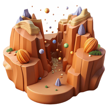 extraordinary creative Canyon Landscape Steep Cliffs Isolated Element premium png