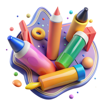 extraordinary classic Colorful Markers Creative Design Collaboration Transparent Background high resolution png