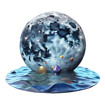 extraordinary minimalist Full Moon Over Ocean Isolated Element Reflective Surface detailed png