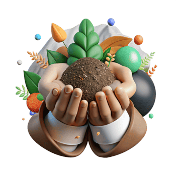 vibrant rustic Farmer Hands Holding Soil Transparent Background professional png