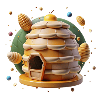 dramatic modern Close Up Beehive in Orchard Near Wildflower Meadow Isolated professional png
