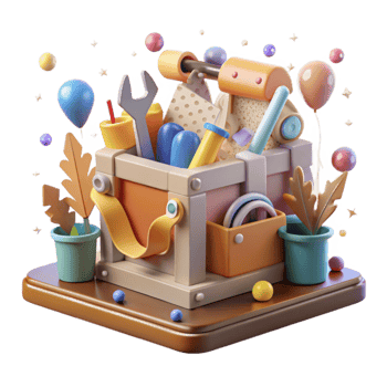 stunning contemporary Community Tool Library with Shared Equipment Isolated premium png