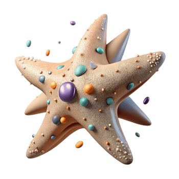 wonderful artistic Dying Sea Star From Pollution Side View Isolated high quality png
