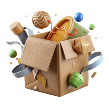 vibrant vintage Eco Friendly Packaging Made From Recycled Cardboard Cutout detailed png