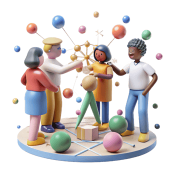 elegant artistic Community Members Connecting and Building Relationships Isolated original png