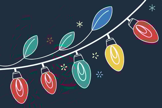 Colorful Christmas Lights Festive Holiday Illustration vector