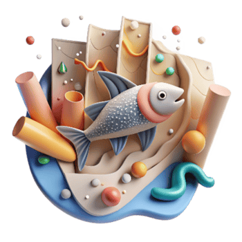 dramatic abstract Fish Population Decline Chart Cutout detailed png