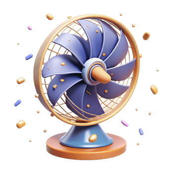 stunning vintage Classic Desk Fan Isolated with Oscillating Blades high resolution png