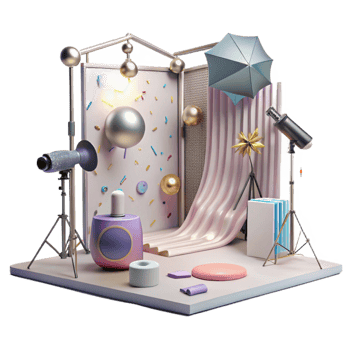 vibrant creative Artificial Light Studio Setup Isolated original png