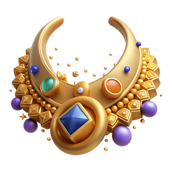 stunning rustic Ancient Jewelry Gold Necklace Cutout with Gems original png