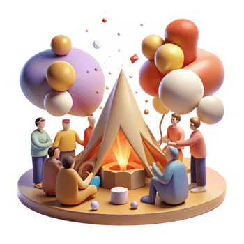 wonderful modern Community Gathering Around Bonfire Warm Light Isolated authentic png