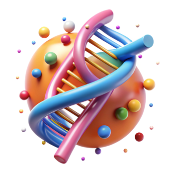 elegant artistic Colorful Dna Strand Cutout Transparent Background high resolution png