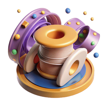 serene abstract D Printer Filament Spool Transparent Background high resolution png