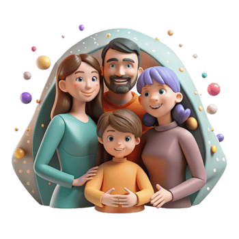 extraordinary abstract Family Sheltering Together Protective Gesture Isolated exclusive png