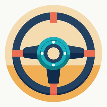 Flat Illustration Of Steering Wheel vector