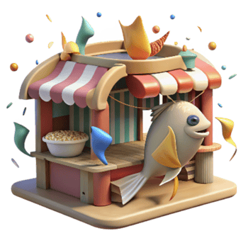 elegant classic Fish Market with No Fish Cutout high quality png
