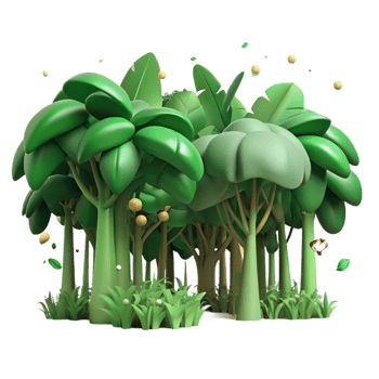 vibrant creative Forest Canopy Lush Green Top View Transparent Background authentic png