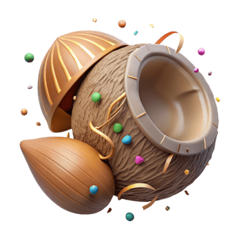 magnificent traditional Coconut Isolated Element Brown Husk high resolution png