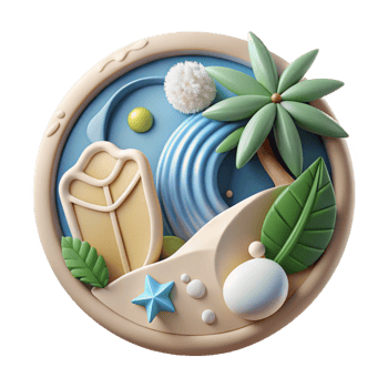 serene artistic Clean Beach Initiative Logo Cutout Coastal Conservation Isolated authentic png
