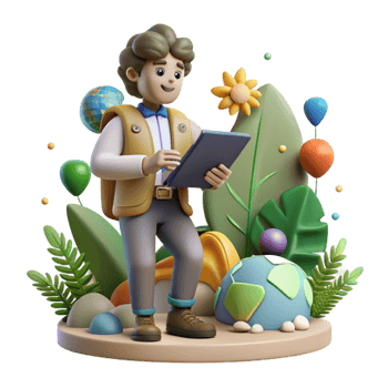 dramatic traditional Ecologist Studying Nature Isolated high quality png